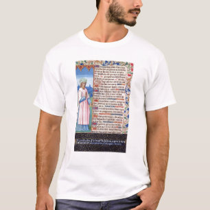 Text av Magnificaten med ett porträtt av Tee Shirt