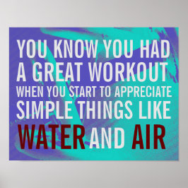Text blå bakgrund för Fitness-motivation Poster