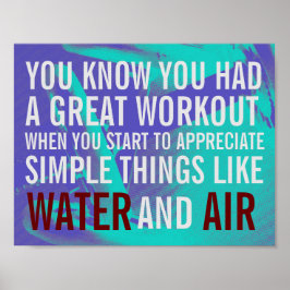 Text blå bakgrund för Fitness-motivation Poster