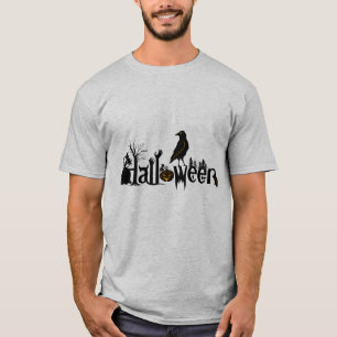 Text & Black Kråka Halloween Illustration Tee