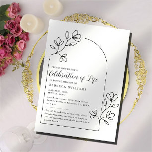 Text Blommigt Arch Firande of Life-inbjudan Inbjudningar
