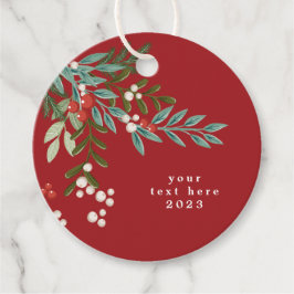Text Botanisk Blommigt Jul Traditional Red Gåvor Etiketter