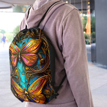 Text Bronze Butterflies på Aqua Blue