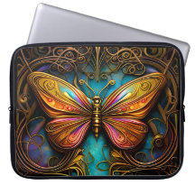 Text Bronze Butterflies på Aqua Blue