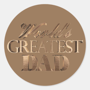 Text Brun Guld-typografi för bästa Pappa någonsin- Runt Klistermärke