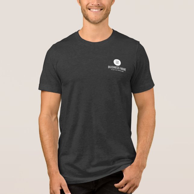Text Company Logotyp Template Manar Charcol Black T Shirt (Framsida)