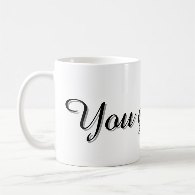 Text Design Mug Kaffemugg (Vänster)