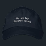 Text "Du är min favoritperson" Cotton Hat Broderad Keps<br><div class="desc">Den här marinens bomullstaket är ett hjärtligt sätt att uttrycka tillgivenhet med texten "Du är min favoritperson". Budskapet förmedlas på ett utmärkt sätt, vilket gör att en klassisk stil får en personlig beröring. Designat med ett justerbart band säkerställer detta lock ett bekvämt, storlekt passande, enkelpassande. Den är tillverkad av hållbar...</div>