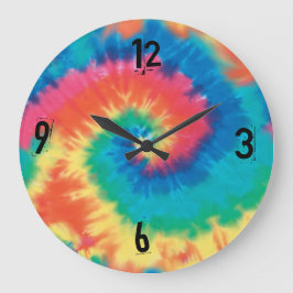 Text Dye Hippie Clock - text kan ändras Stor Klocka