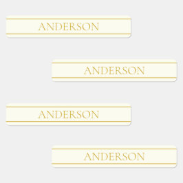 Text för Anpassadet Enkel Elegant | Guld Benvit Klistermärke