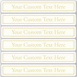 Text för Anpassadet Enkel Elegant | Guld Benvit Klistermärken