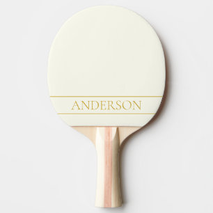 Text för Anpassadet Enkel Elegant Guld Benvit Pingisracket
