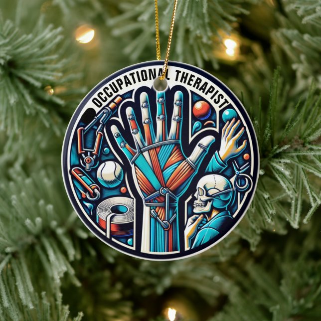 Text för Anpassningsbar av yrkesterapi Julgransprydnad Keramik (Träd)