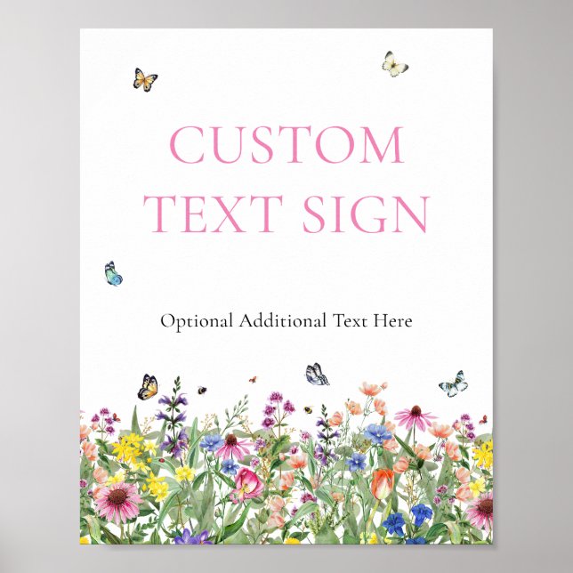 Text för Anpassningsbar för Wildblomma Bröllop Poster (Framsidan)