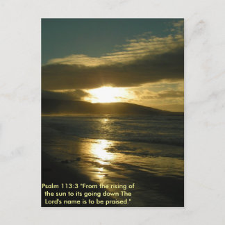 Text för bibel för Psalm113:3solnedgång Vykort