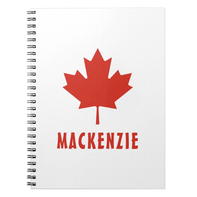 Text för Canadian Flagga Red Maple Löv Canada Day  Anteckningsbok (Framsidan)