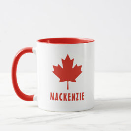 Text för Canadian Flagga Red Maple Löv Canada Day  Mugg