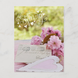 Text för Cherry Blommar Loveletter Vår Vykort