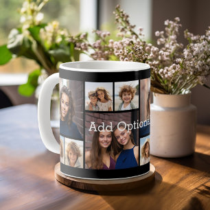 Text för Collage för 6 foto valfri -- KAN redigera Kaffemugg