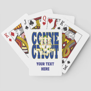 Text för Connecticut statlig flagga Casinokort