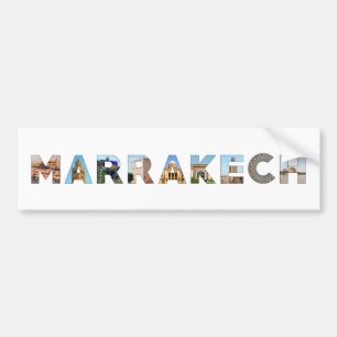 text för det marrakech stadsmorocco symbolet rese bildekal