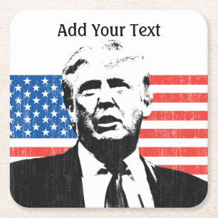 Text för Donald Trump amerikanska Underlägg Papper Kvadrat