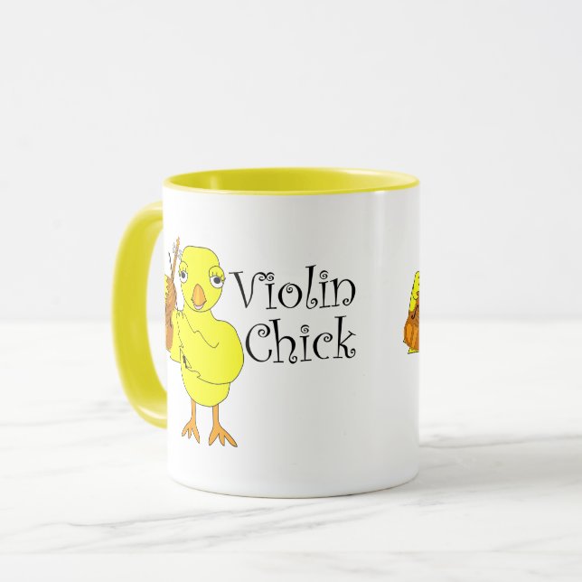 Text för fiol Chick Mugg (Framsida vänster)