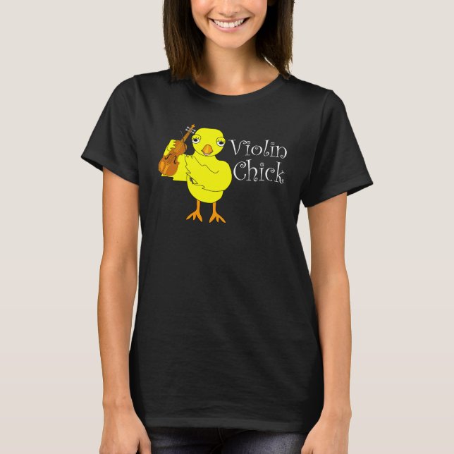Text för fiol Chick T Shirt (Framsida)