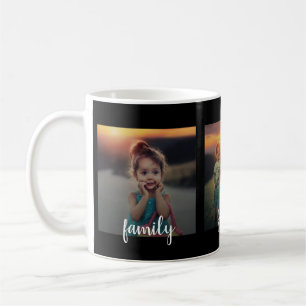 Text för fotocollagefamiljen överdrar personlig kaffemugg