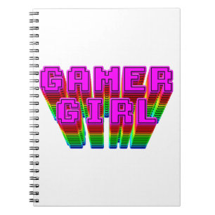 Text för gamer Girl Anteckningsbok Med Spiral