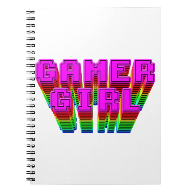 Text för gamer Girl Anteckningsbok Med Spiral (Framsidan)