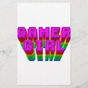 Text för gamer Girl Brevpapper