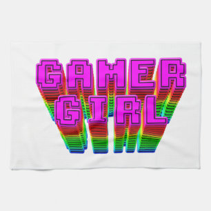 Text för gamer Girl Kökshandduk