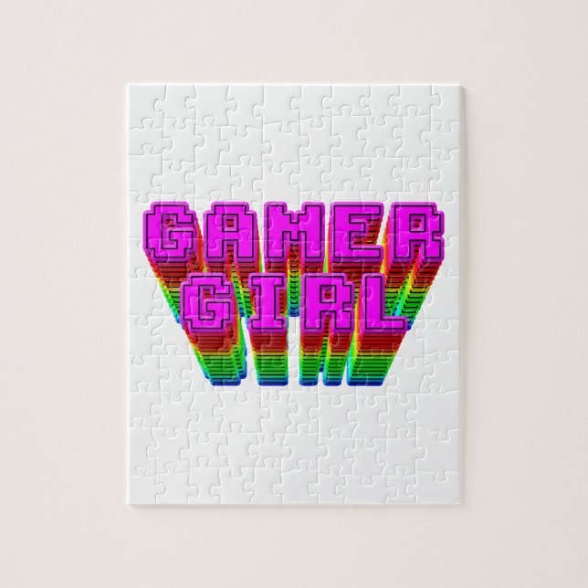 Text för gamer Girl Pussel (Vertikal)