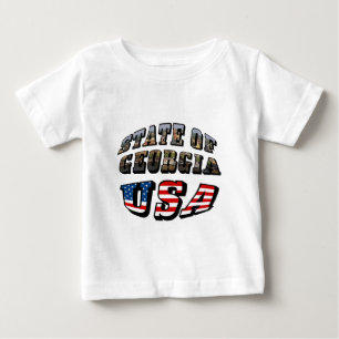 Text för Georgien och USA flagga Tee
