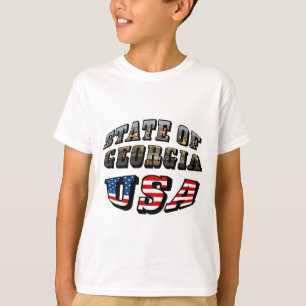 Text för Georgien och USA flagga Tee