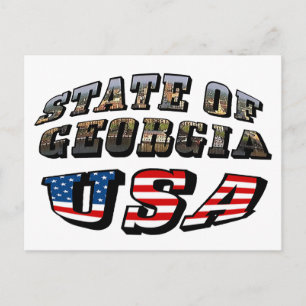 Text för Georgien och USA flagga Vykort