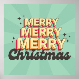 Text för god jul för av Retro-tecknad Poster