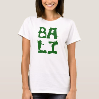 Text för grönt för Bali vittshirt för kvinna Tee