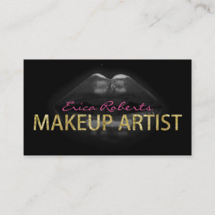 Text för guld för läppar för Makeupkonstnär modern Visitkort