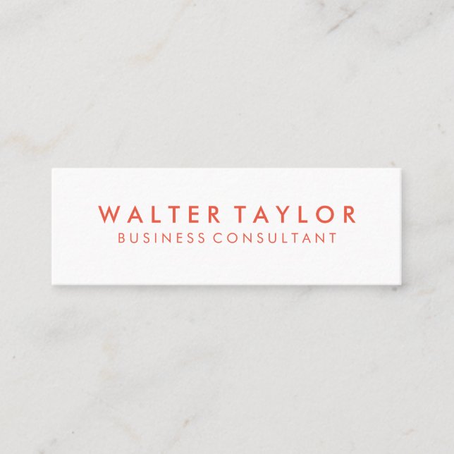 Text för minimal Orange Mini Visitkort (Framsida)