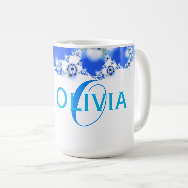 Text för namn för floraFractalabstrakt Kaffemugg (Framsida höger)