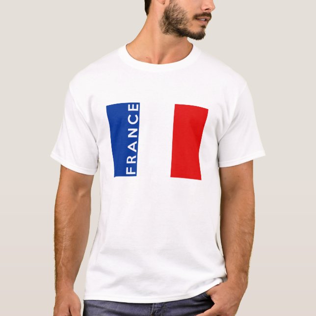 text för namn för symbol för frankrikelandflagga t-shirt (Framsida)