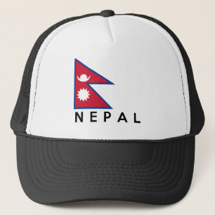 text för namn för symbol för nepal landflagga truckerkeps