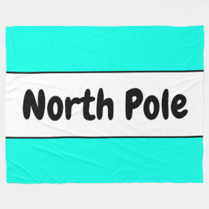 Text för "Nordpolen" i Randen BrightPolar Mint Whi Fleecefilt