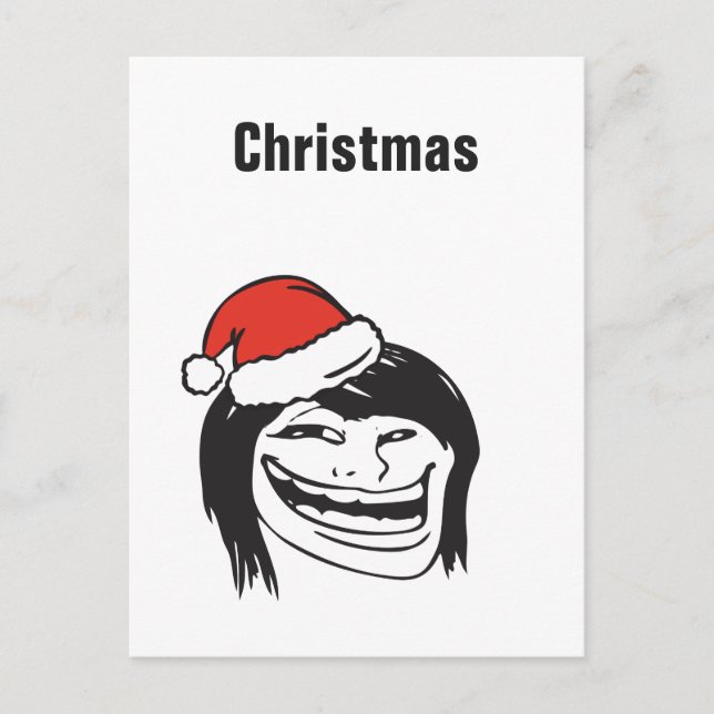 Text för troll för julMemes kvinna REDIGERBAR Helg Vykort (Framsida)