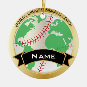 Text för världsmästarebaseballlagledare DIY Julgransprydnad Keramik