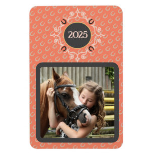 Text från Anpassningsbarna Lucky Horse Shoe Photo Magnet
