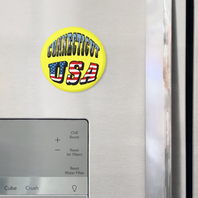 Text från Bild och USA flagga Magnet (In Situ (Fridge))