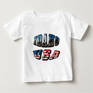 Text från Idaho Bild och Flagga USA T Shirt